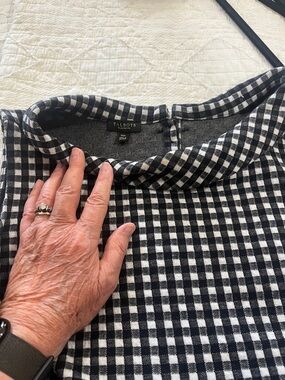 Talbots Black and White Gingham Blouse